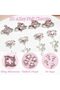 TZ-29 15PCS Nail Art Charms Crystal Heart Nail Charms Pink Shiny Planet Charms 3D Alloy Star Nail Ch - 3
