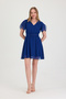 Short Chiffon Dress with Belt Detail - 5