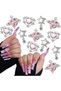 TZ-29 15PCS Nail Art Charms Crystal Heart Nail Charms Pink Shiny Planet Charms 3D Alloy Star Nail Ch - 6