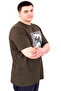 Mode XL Large Size Men's T-Shirt Crew Neck Statue U25027 Khaki - 3