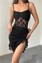 Black Strap Lace Mini Dress Dpdf030 - 5