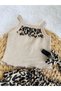 GIRLS' LEOPARD PRINT RUFFLED SKIRT, BLOUSE, BANDANA AND SOCKS 4-PIECE SET - 3