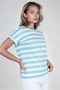 100% Cotton Striped Low Arm Tip Double Women's T-Shirt - with Different Color Options - 4