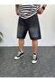 Men's Black Premium Baggy Fit Jeans Capri Grinding Denim Shorts - 2