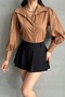 Women's Foil Striped Balloon Sleeve Shirt - 3