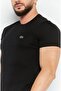 Men Crew Neck Short Sleeves Embroidered Logo T-Shirt, Black - 3