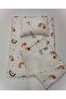Double Sided 3-Piece Bottom Opening Set, Muslin & Pike Fabric, Blanket, Baby Pillow, Bottom Opening Cushion