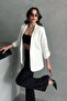 Women's Sleeve Fold Lined Blazer Jacket - 3