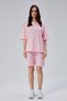 Mooncover Women's Short Sleeve Shorts Summer Two-Piece Set – Pink - 2