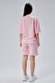 Mooncover Women's Short Sleeve Shorts Summer Two-Piece Set – Pink - 5
