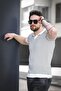 Mirko Striped Lycra Slim Fit Polo Neck Knitted Men's Knitwear Tshirt - 2