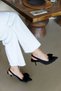 Maribel Black Bow Women's Heeled Shoes - 3