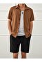 Non-Sweating Textured Men's Shorts Shirt Set - 3