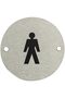 Fire Door Guru Door Sign - 76mm Disc - Stainless Steel Safety Sign - Fixings Included (Male) - 6
