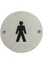 Fire Door Guru Door Sign - 76mm Disc - Stainless Steel Safety Sign - Fixings Included (Male) - 4