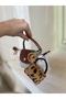 Leopard Handbag, Leopard Pompom Bag Charm - 4