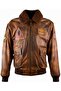 TOP HOOK Men's Leather Bomber Jacket 100% Real Leather - Classic Military Style Jacket