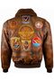 TOP HOOK Men's Leather Bomber Jacket 100% Real Leather - Classic Military Style Jacket - 2