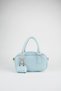 Women's Tulip Baby Blue Bag Charm Detailed Patent Leather Zipper Closure Handbag and Shoulder Bag - 5