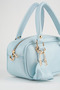 Women's Tulip Baby Blue Bag Charm Detailed Patent Leather Zipper Closure Handbag and Shoulder Bag