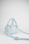 Women's Tulip Baby Blue Bag Charm Detailed Patent Leather Zipper Closure Handbag and Shoulder Bag - 6