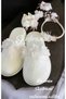 White Floral Feather Mother Set - Tacı Baby Patı and Bandana - 2
