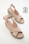 Beige Genuine Leather Women's Sandals 20545 - 4