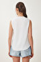 Women's Ecru Sleeveless Ayrobin Blouse Gx00002 - 5