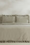 Pure Ruffle 100% Cotton Single Duvet Cover Set Sage