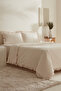 Pure Ruffle 100% Cotton Single Duvet Cover Set Light Beige - 2