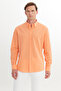 Men's Orange Comfort Fit Relaxed Fit Hidden Button Collar 100% Cotton Flared Shirt - 3
