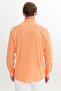 Men's Orange Comfort Fit Relaxed Fit Hidden Button Collar 100% Cotton Flared Shirt - 5