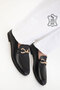 Black Genuine Leather Women's Loafer Shoes 20564 - 3