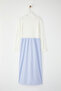 Blue Striped Woven Fabric Skirted Single Jersey Knitted Dress Tctss25Eb00146 - 6