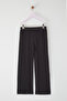 Siyah Pamuklu Kız Çocuk Biye Detaylı Wide Leg Örme Pantolon TKDSS25PL00015 - 6