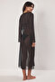 Siyah Örme Cut Out Detaylı Maxi Plaj Elbise TBESS25EL00116 - 4
