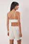 Ecru Woven Pompom Beach Blouse-Shorts Set Tbess25Au00065 - 4