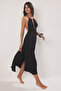 Siyah Örme Cut Out Detaylı Maxi Plaj Elbise TBESS25EL00123 - 2