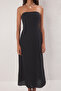 Black Woven Slit 100% Cotton Maxi Beach Dress Tbess25El00093 - 3