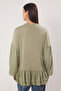 Khaki Woven Detailed Frilly Knitted Tunic Tctss25Uk00004 - 4