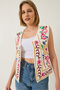 Women's Ecru Pink Ethnic Embroidery Detailed Linen Vest 314 60283217 - 5