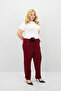 Women's Plus Size Rose Belt Detailed High Waist Pants 6327-25 - 4