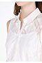 Regular Fit Jacquard Women's White Sleeveless Dress - 4