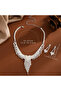 Complete Gems-Engraved Design Pendant Earring Set - 3