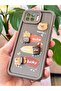Reno 4 Lite Case Designed with Patterned Camera Protection Teddy Bear Coffee Color Soft Silicone Cover - 4