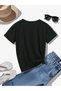 Stylish Motorcycle Graphic Tee for Women - Black Casual Round Neck T-Shirt with Vibrant Print, - 6