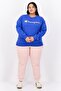 Women Plus Size Long Sleeves Outdoor Sweatshirts, Blue - 4