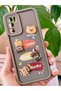 Oppo A16 Case Designed Patterned Camera Protection Teddy Bear Brown Colored Soft Silicone Case - 3