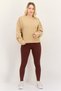 Women Sportswear Fit Long Sleeves Outdoor Sweatshirt, Beige - 3