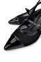 Women's Leather & Textile Black High Heels - 3